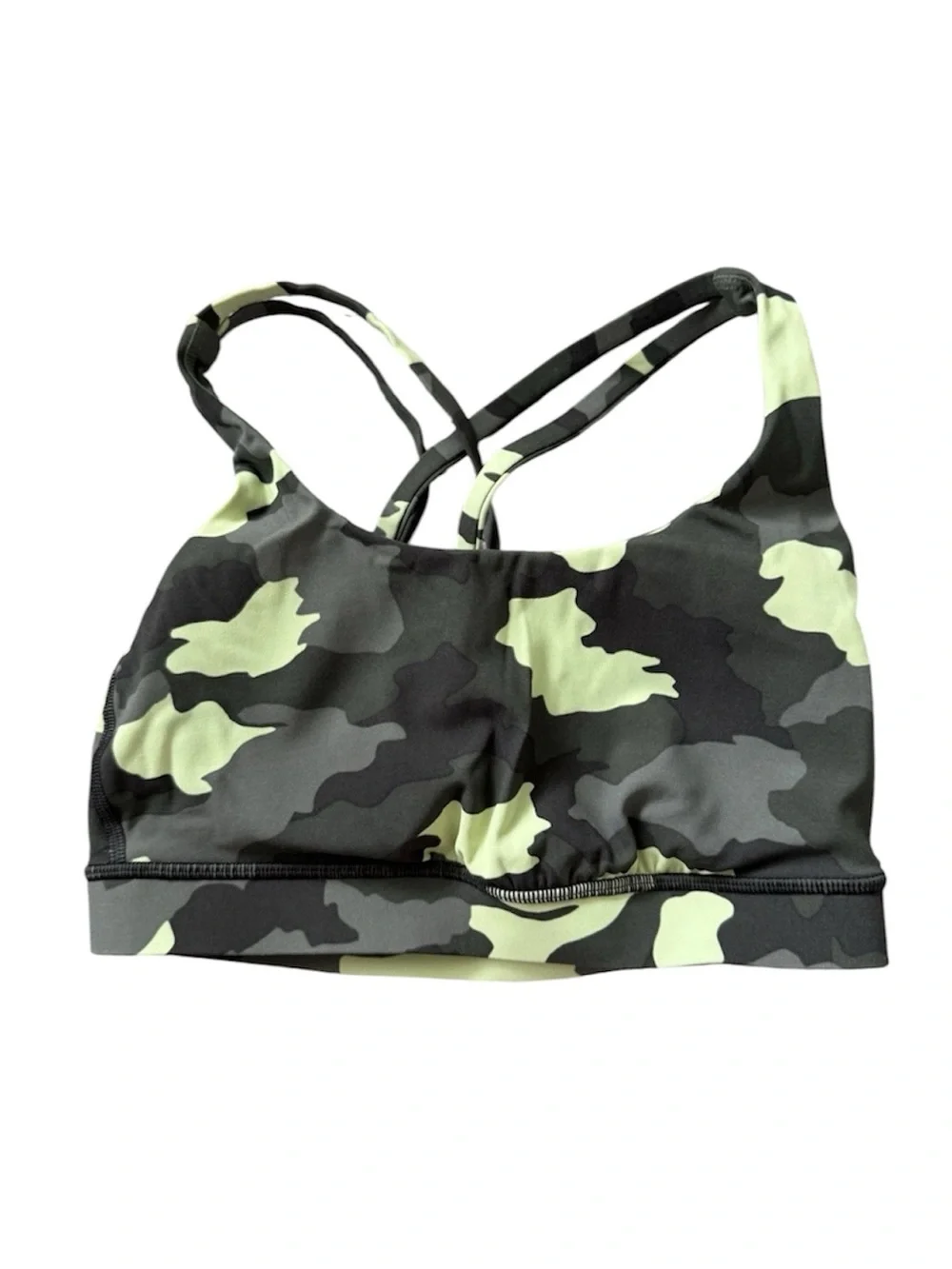 Lululemon Energy Bra Medium Support Heritage 365 Camo Crispin Green size 12